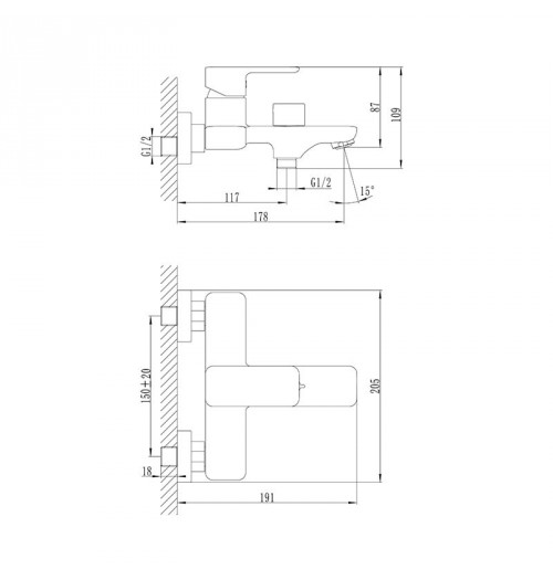 Смеситель для ванны Brick IDDIS BRISB02i02