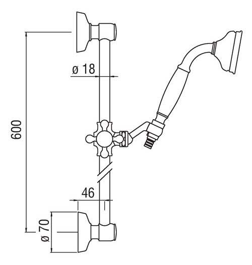 Душевой гарнитур Nobili Shower 65cm AD140/16CR