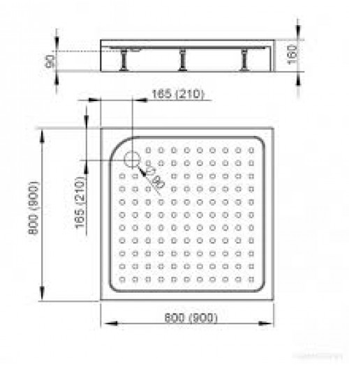 Акриловый душевой поддон Radaway Delos C 900