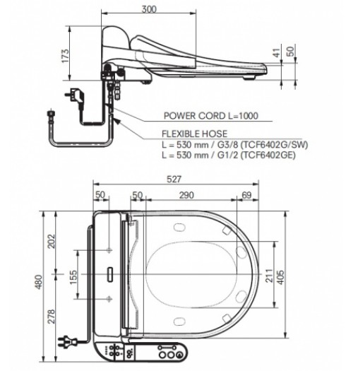 Toto Комплект NC Унитаз подвесной с сиденьем-биде Washlet Ek CW162Y+TCF6402G